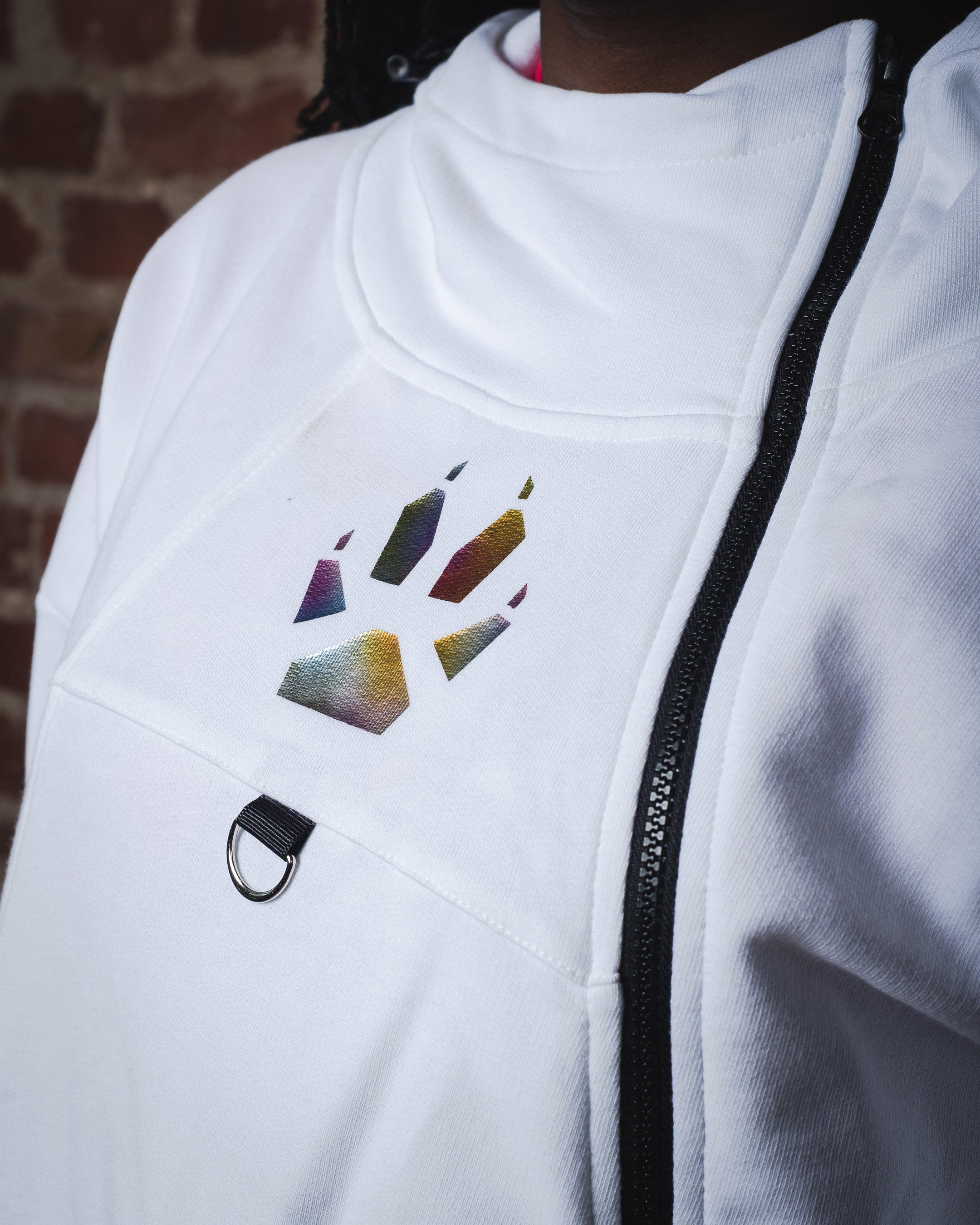 TECH BIKER HOODIE - White