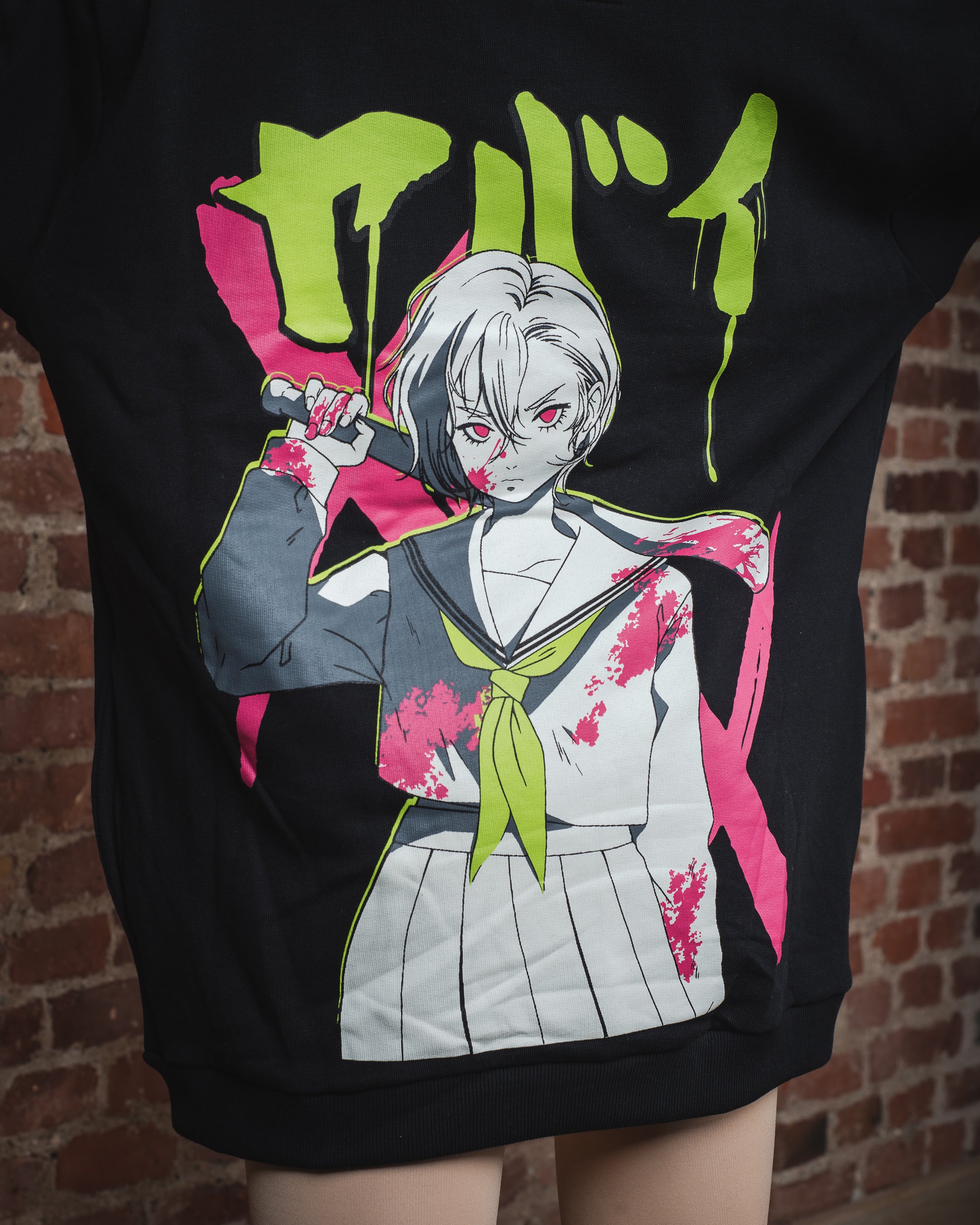 HOODIE WITH ELBOW CUTS - Black