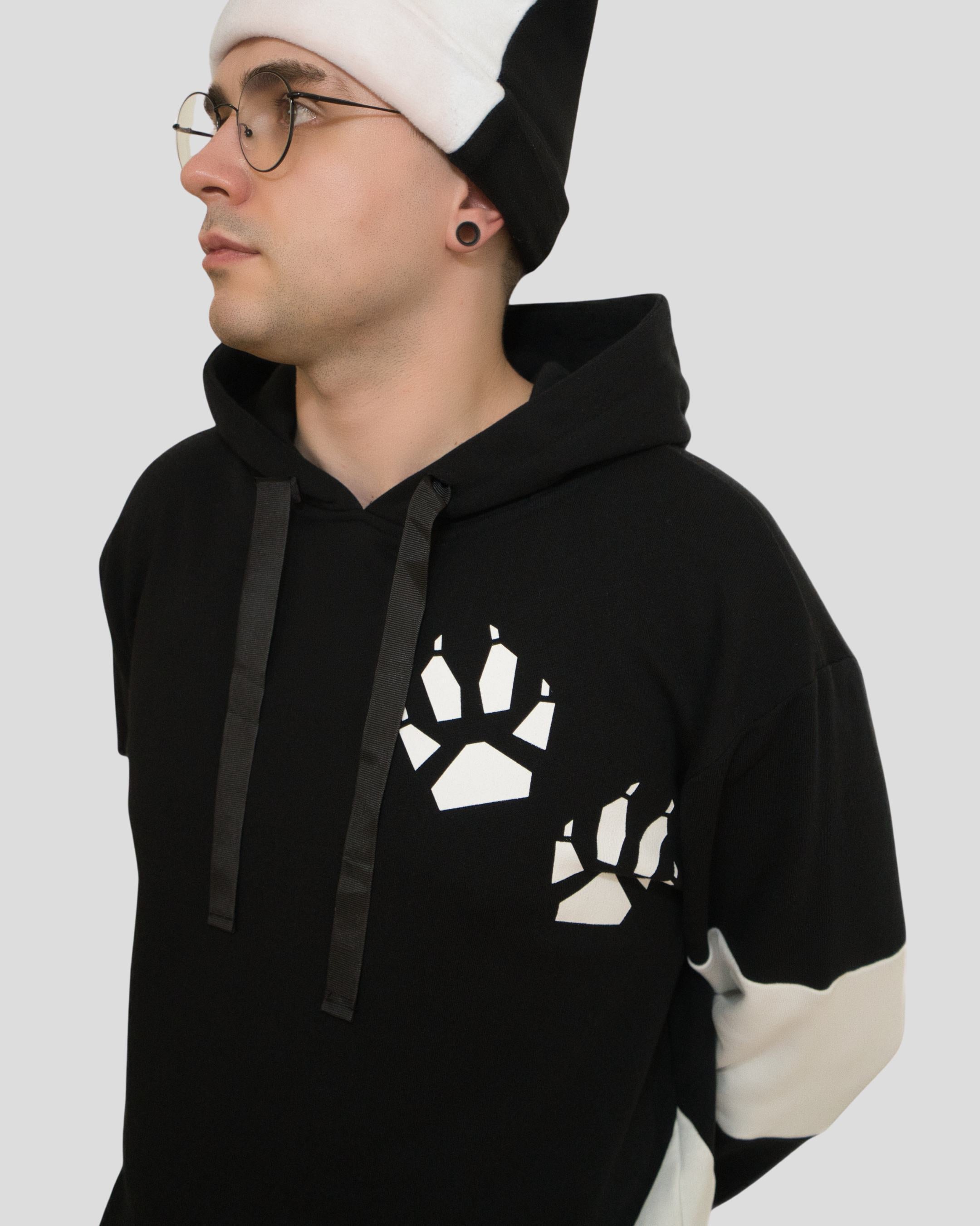 BI COLOR TECH HOODIE - Black/White