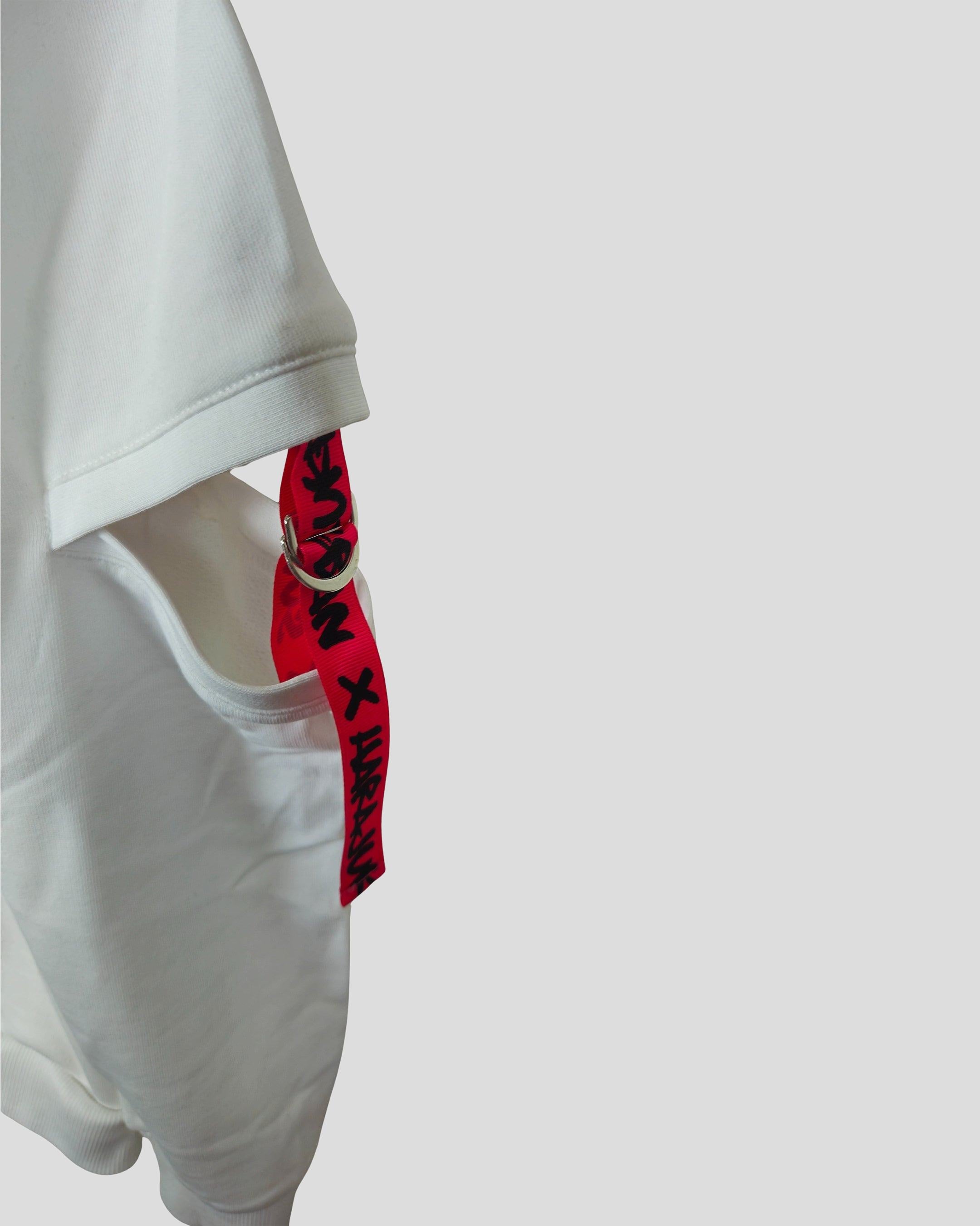 HOODIE WITH ELBOW CUTS - White