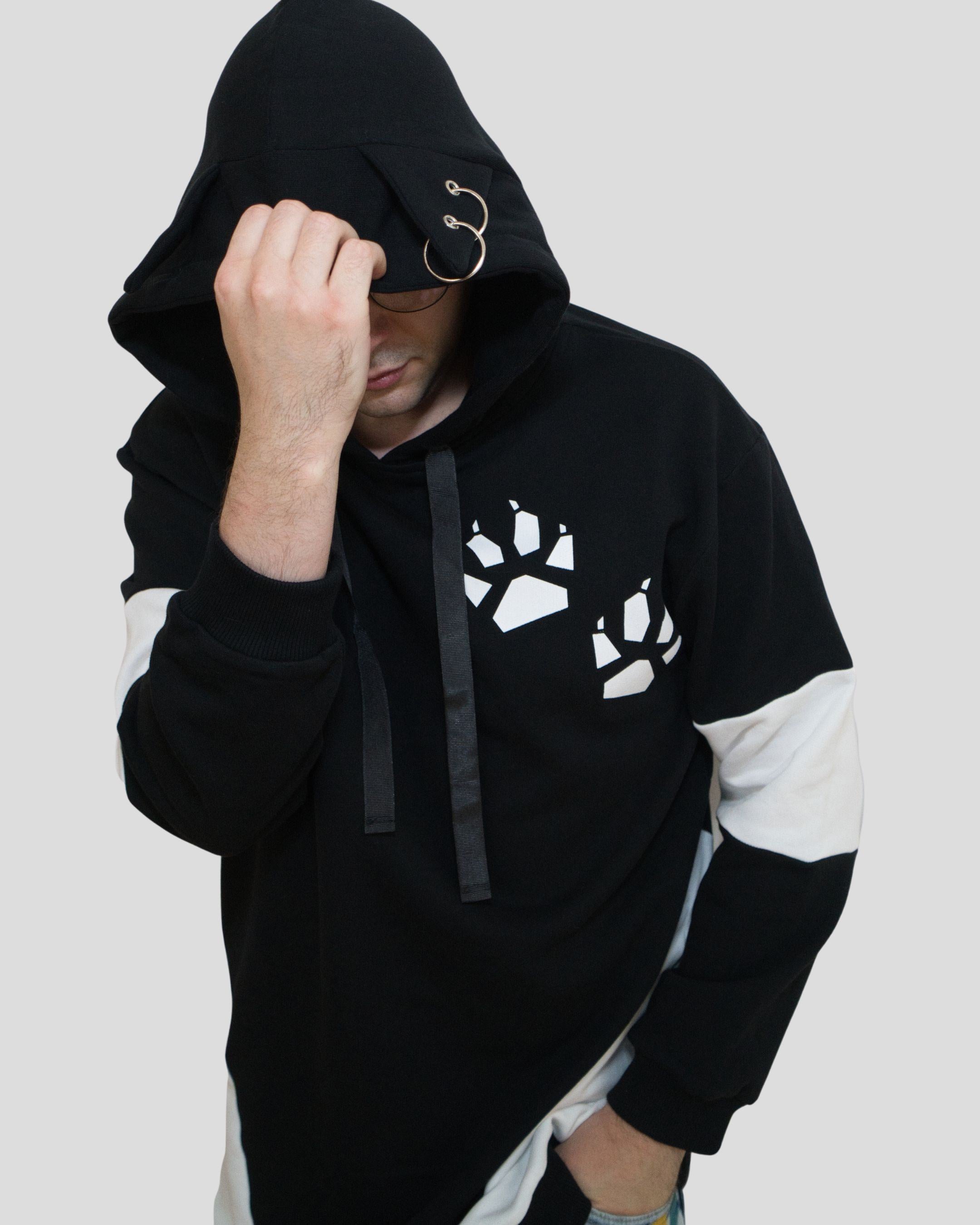 BI COLOR TECH HOODIE - Black/White