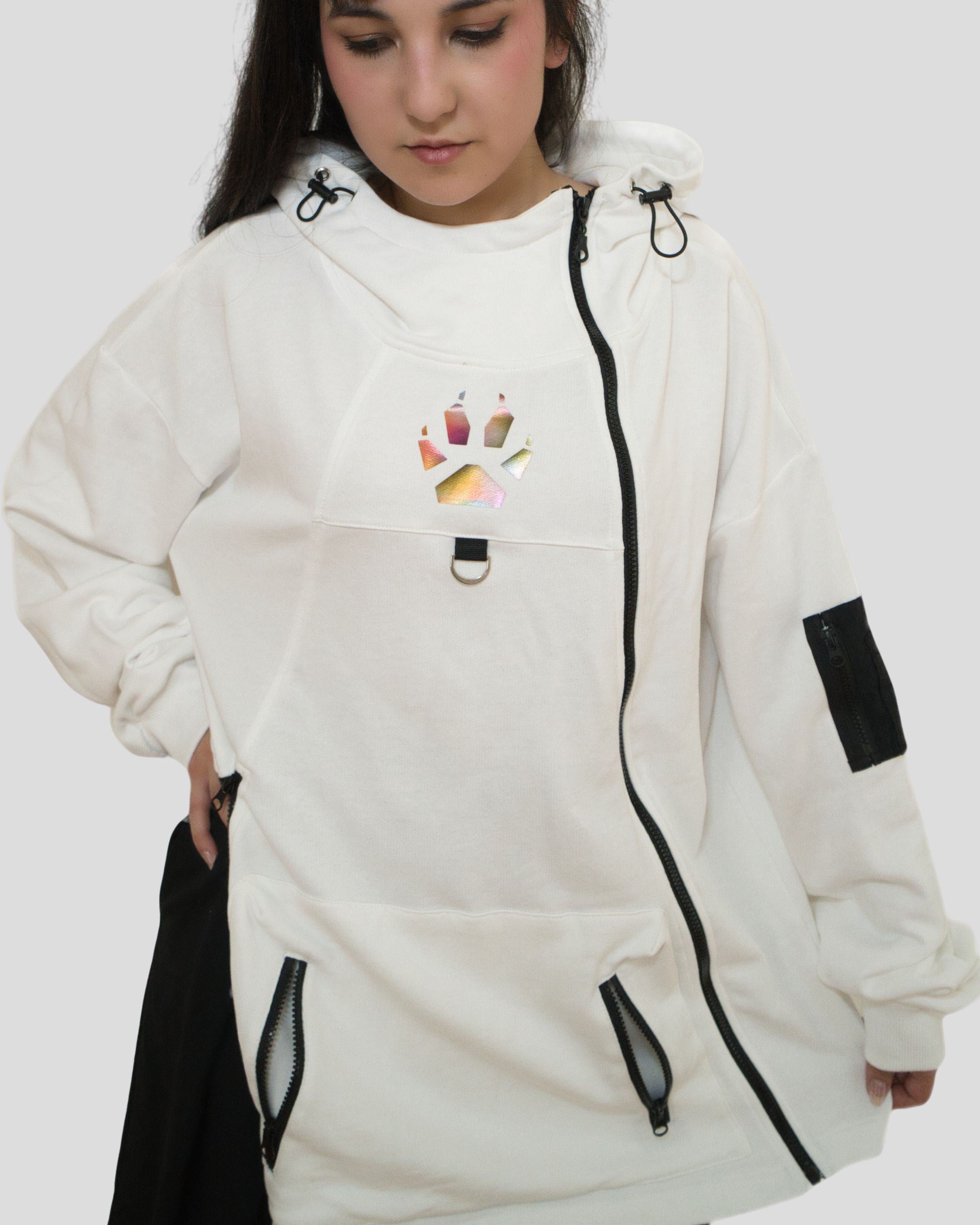 TECH BIKER HOODIE - White