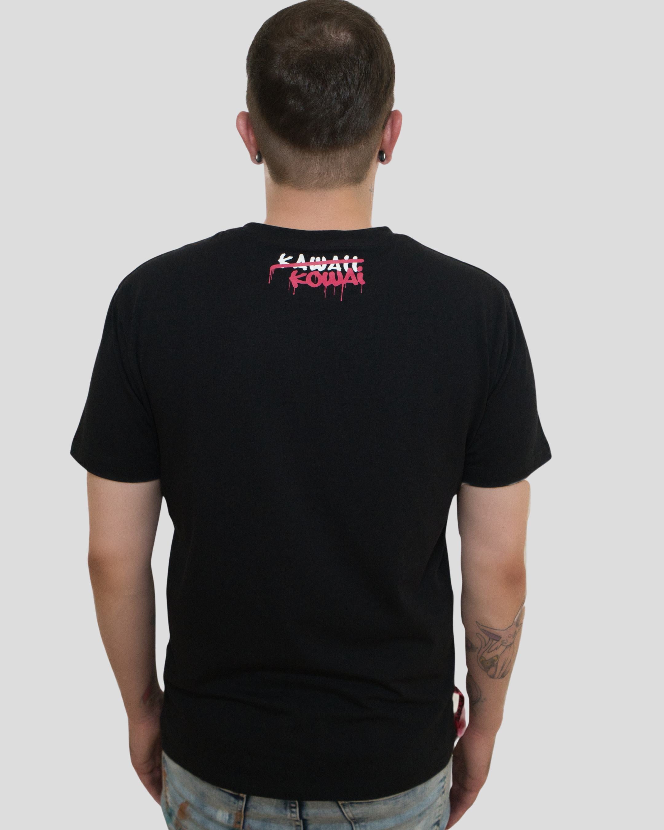BAND T-SHIRT WITH BIAS DETAILS - Black