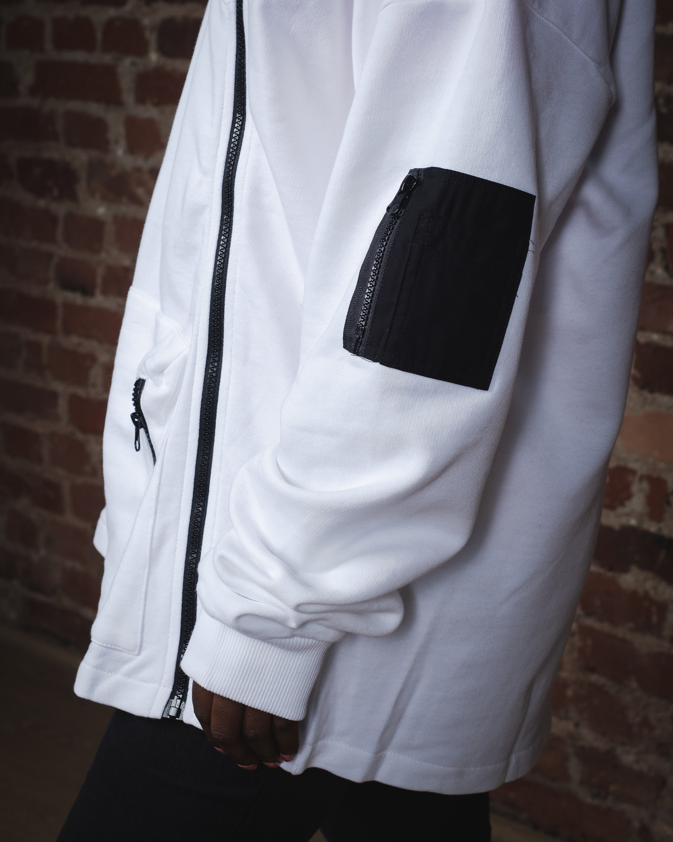TECH BIKER HOODIE - White