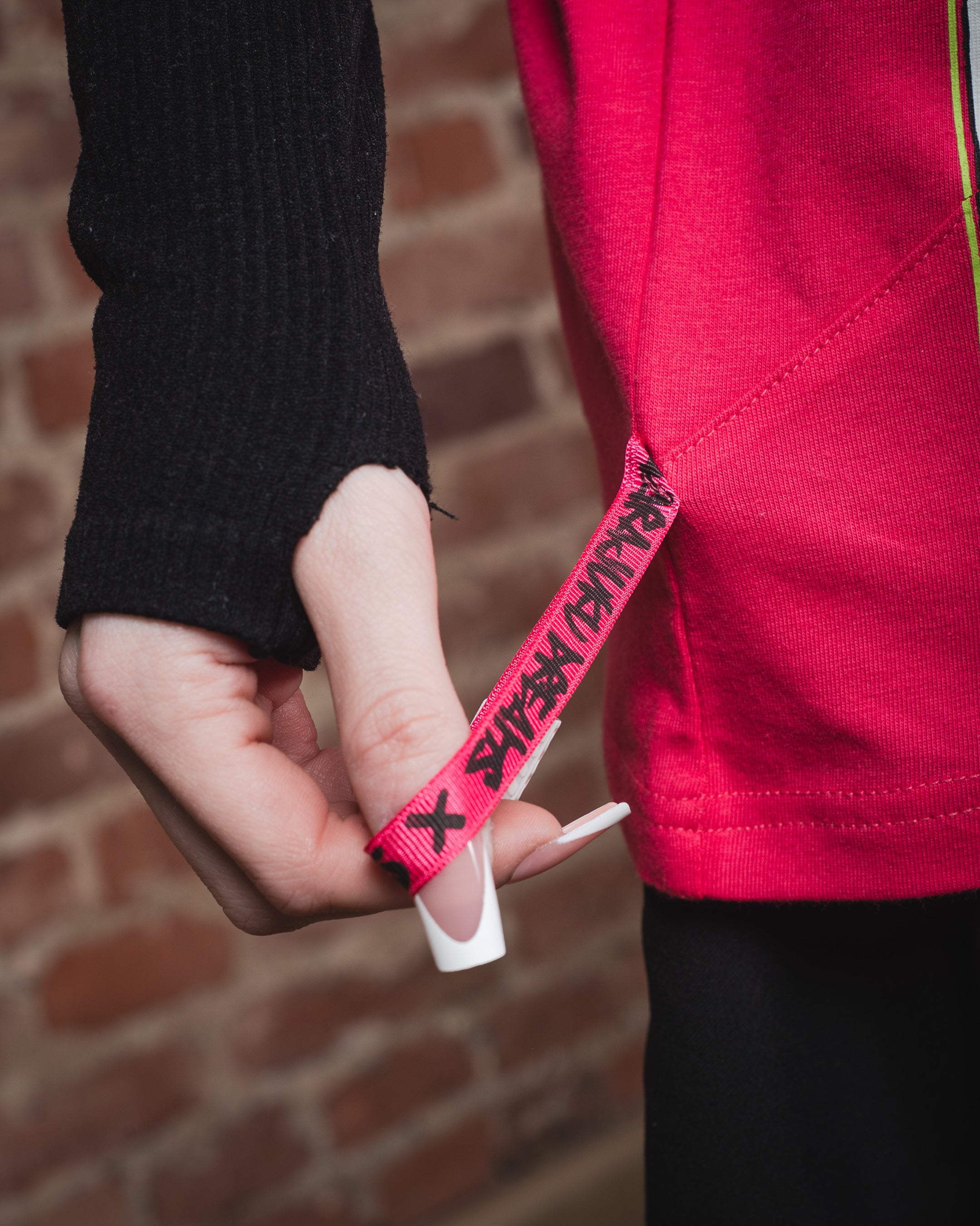 BAND T-SHIRT WITH BIAS DETAILS - Pink