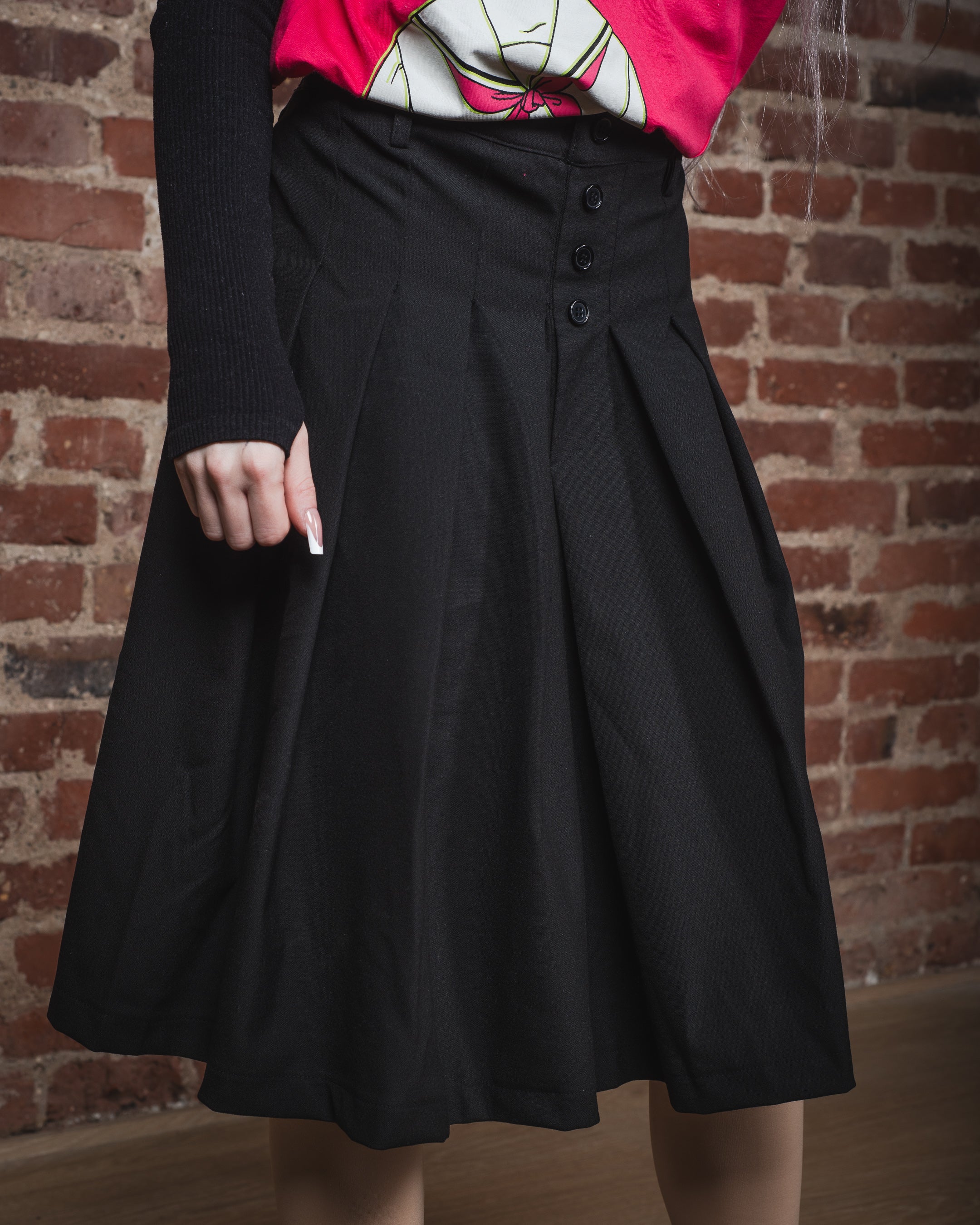 PLISSEE SKORT - Black