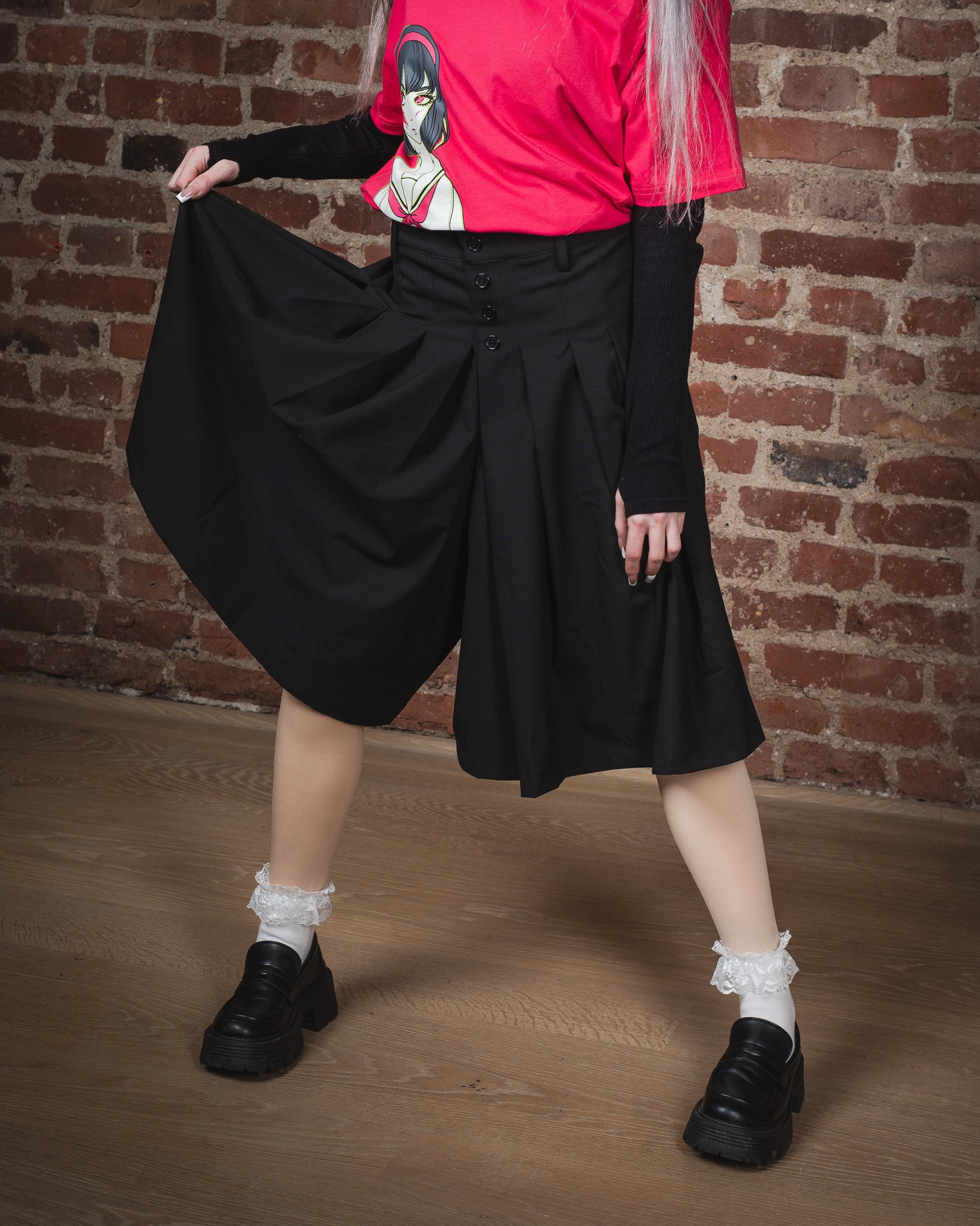 PLISSEE SKORT - Black