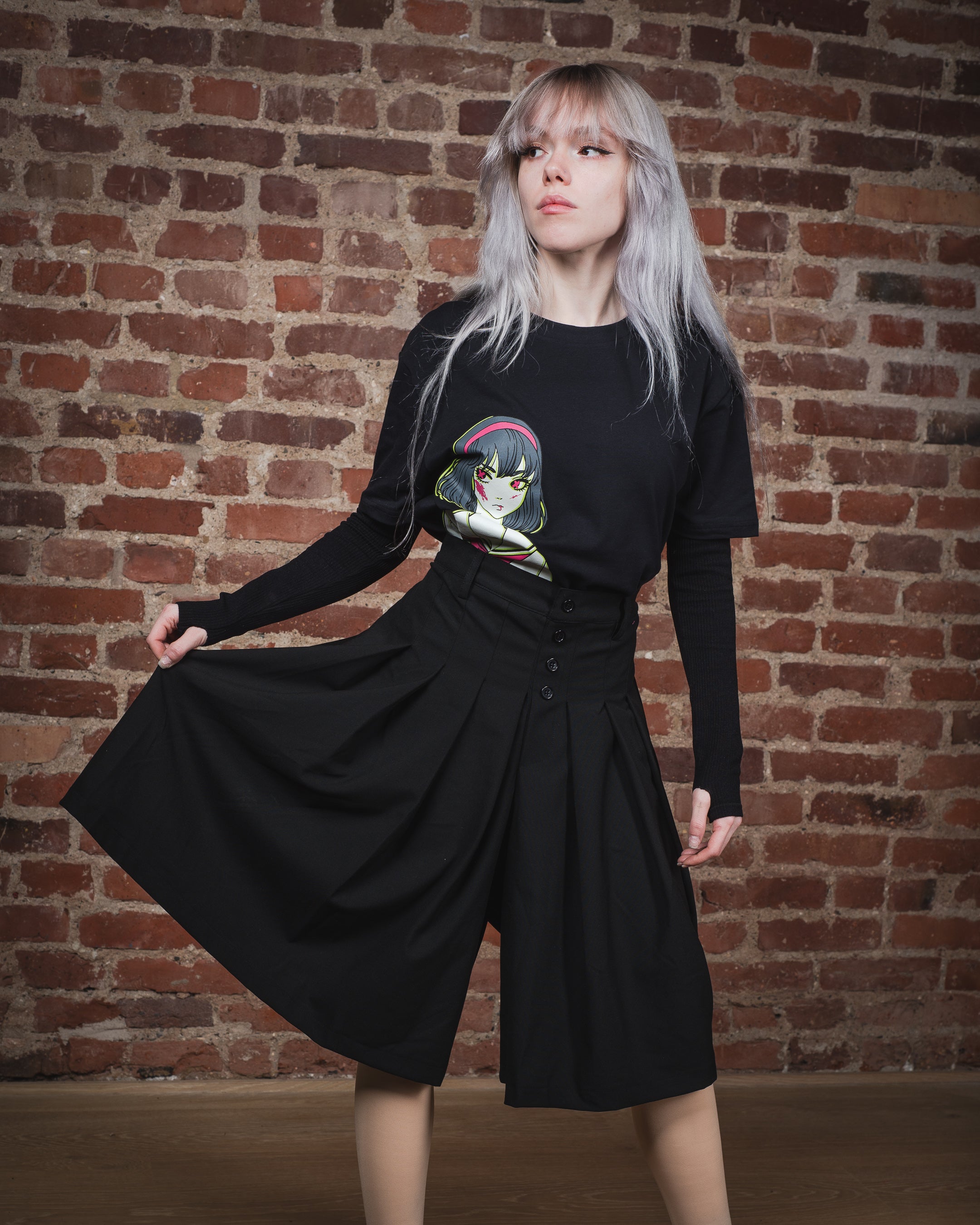 PLISSEE SKORT - Black