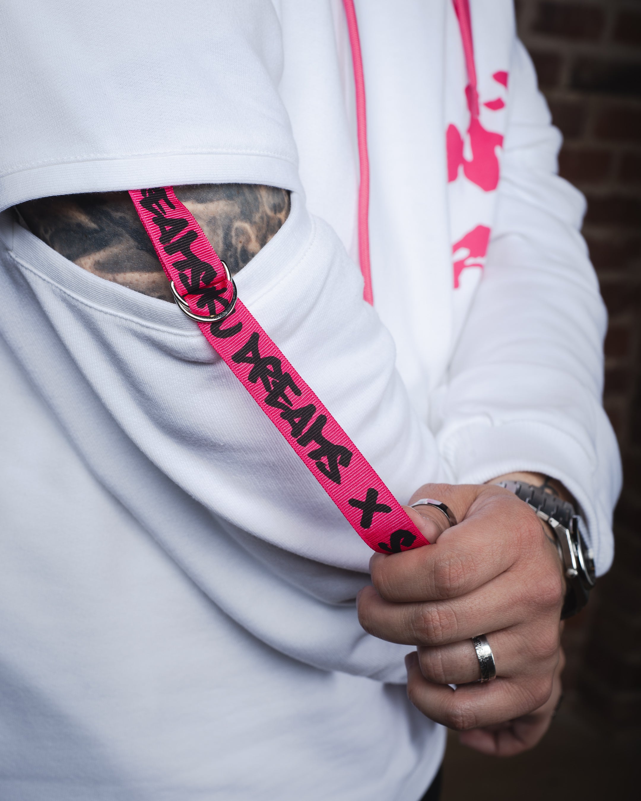 HOODIE WITH ELBOW CUTS - White